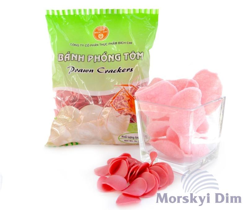 Крекери зі смаком креветки, рожеві, 35 мм