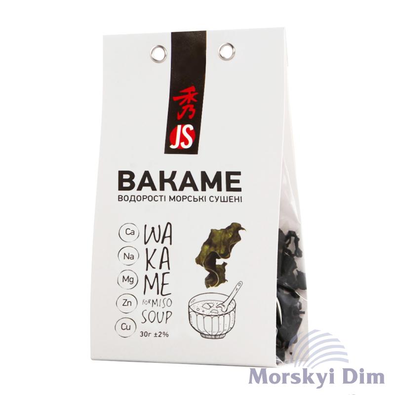 Водоросли морские сушеные Вакаме, JS, 30г