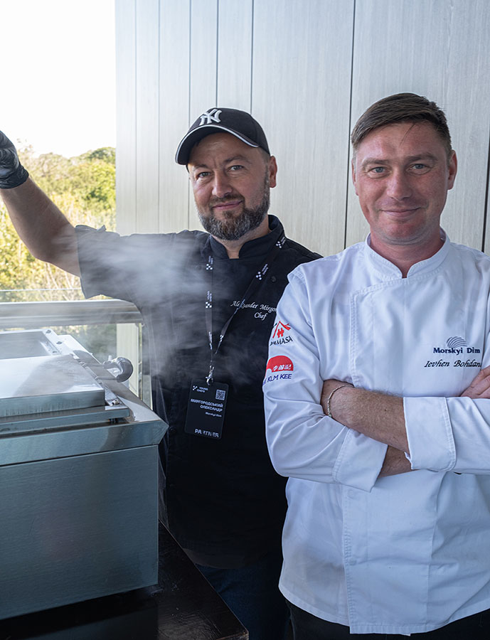Morskyi dim chefs prepare gyoza