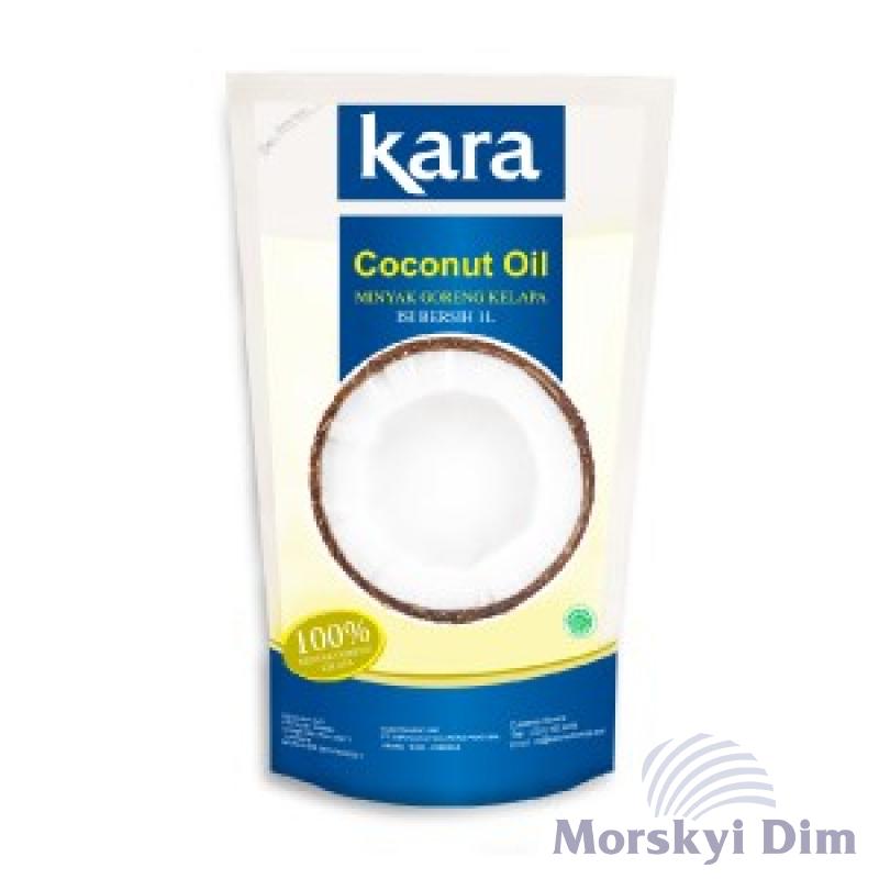 Масло кокосовое кулинарное рафинированное дезодорированное. Kara. 1л