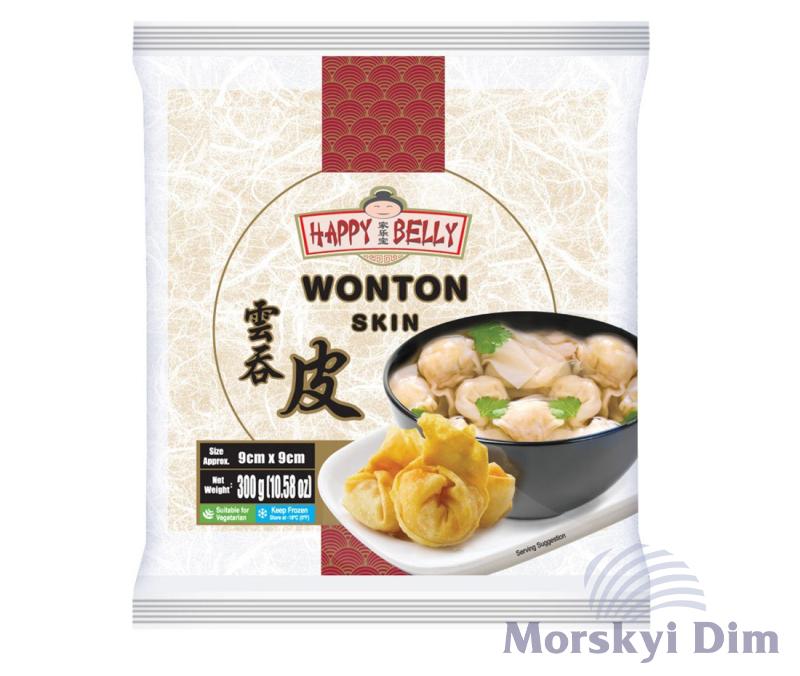 Тесто для вонтонов 90мм 49 листов, Happy Belly, 300г