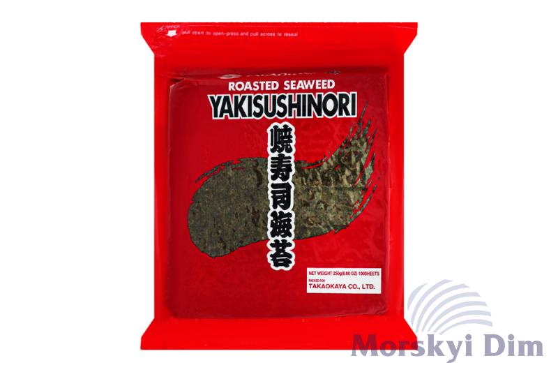 Водорості Yaki Sushi Nori 100 листів, TAKAOKAYA, 250г